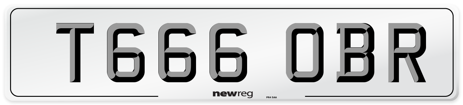 T666 OBR Number Plate from New Reg